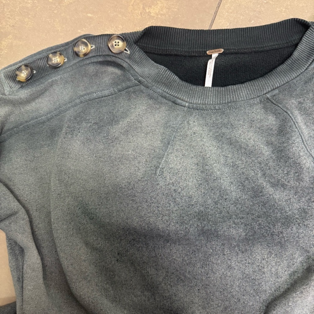 Free People Marlena Grey Black Ombré Long Sleeve Mini Dress - Picture 4 of 6